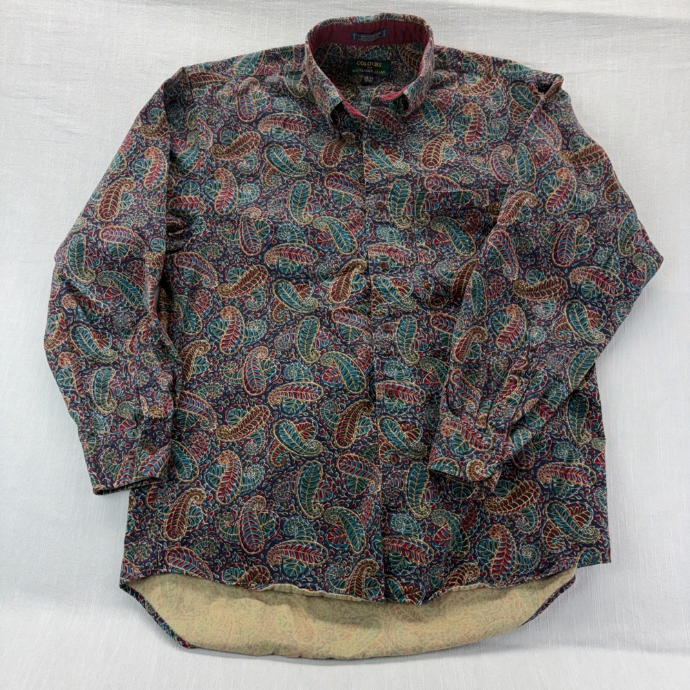 Colours by Alexander Julian Shirt Mens Medium Paisley Long Sleeve Button Down